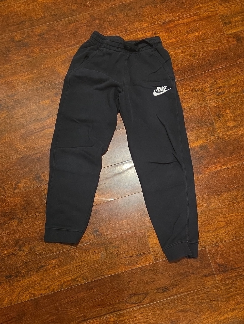 Nike Black Jogger Sweatpants with White Swoosh